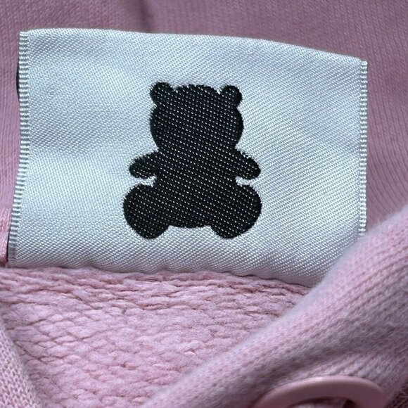 Teddy Fresh Hoodie Womens 2X Pink Embroidered Floral Bling Pullover Plus Size - Picture 8 of 14